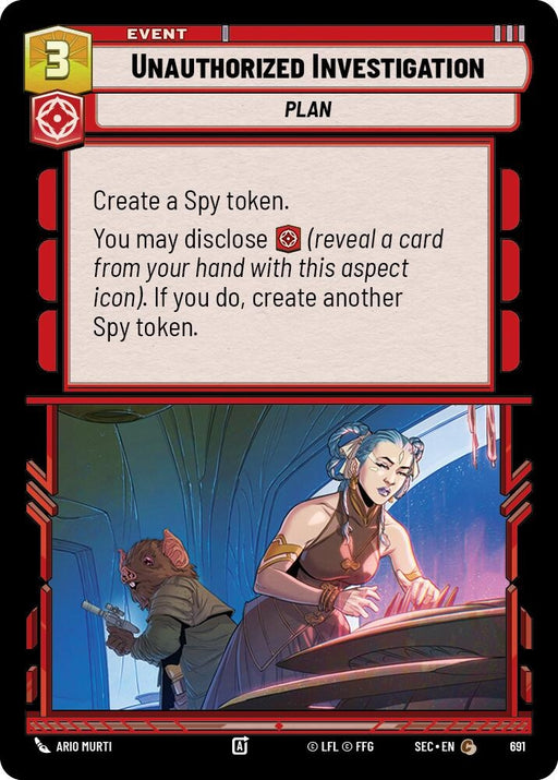 Image for Unauthorized Investigation (Foil) (691) [Secrets of Power] - Star Wars: Unlimited