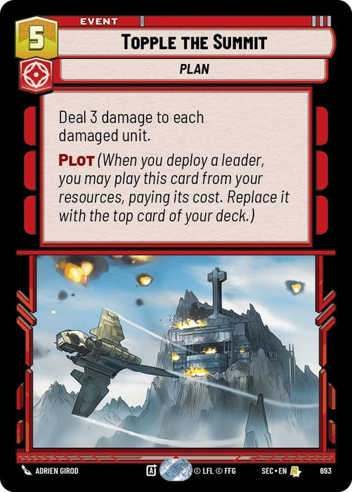 Image for Topple the Summit (Foil) (693) [Secrets of Power] - Star Wars: Unlimited