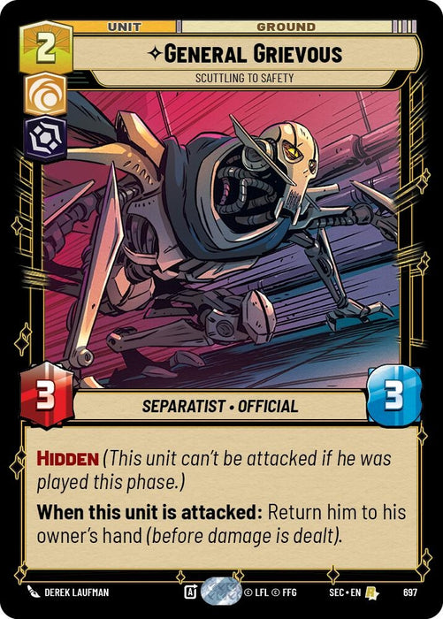 Image for General Grievous - Scuttling to Safety (Foil) (697) [Secrets of Power] - Star Wars: Unlimited