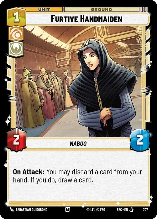 Image for Furtive Handmaiden (Foil) (707) [Secrets of Power] - Star Wars: Unlimited