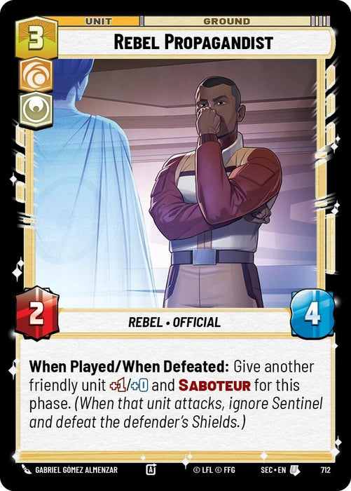 Image for Rebel Propagandist (Foil) (712) [Secrets of Power] - Star Wars: Unlimited