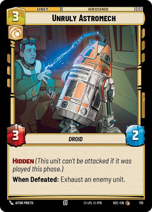 Image for Unruly Astromech (Foil) (731) [Secrets of Power] - Star Wars: Unlimited