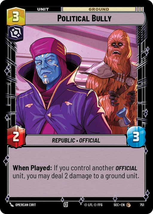 Image for Political Bully (Foil) (751) [Secrets of Power] - Star Wars: Unlimited