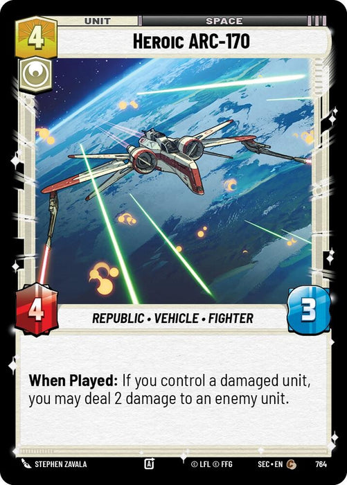Image for Heroic ARC-170 (Foil) (764) [Secrets of Power] - Star Wars: Unlimited