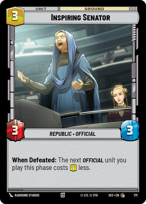 Image for Inspiring Senator (Foil) (771) [Secrets of Power] - Star Wars: Unlimited