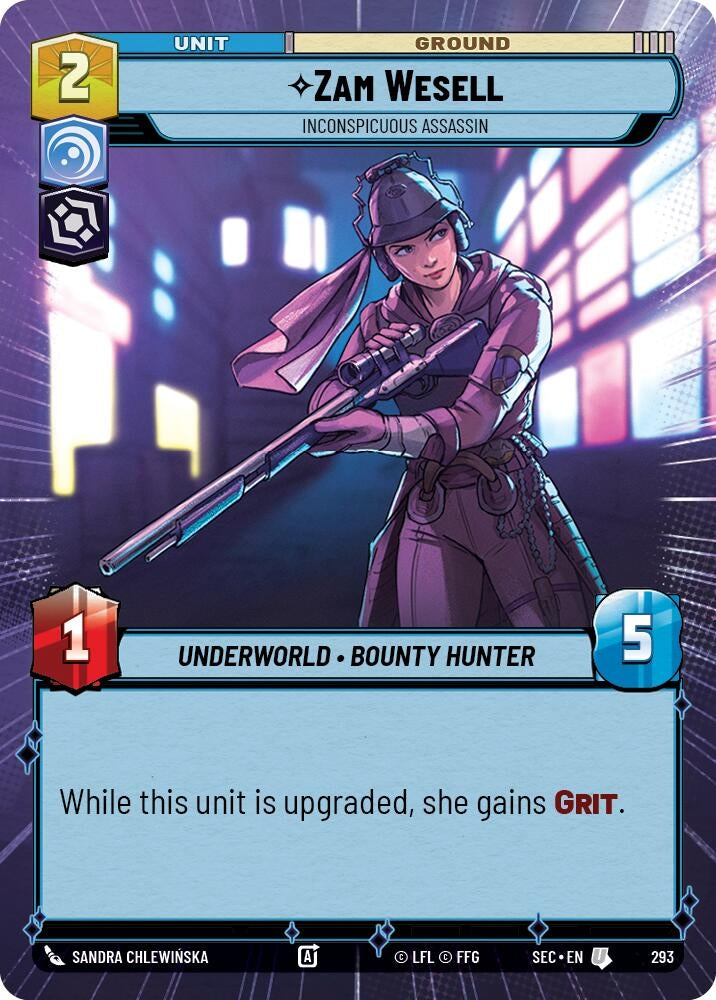 Image for Zam Wesell - Inconspicuous Assassin (Hyperspace) (293) [Secrets of Power] - Star Wars: Unlimited