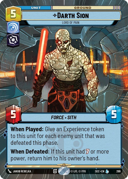 Image for Darth Sion - Lord of Pain (Hyperspace) (299) [Secrets of Power] - Star Wars: Unlimited