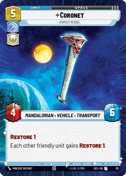 Image for Coronet - Stately Vessel (Hyperspace) (311) [Secrets of Power] - Star Wars: Unlimited