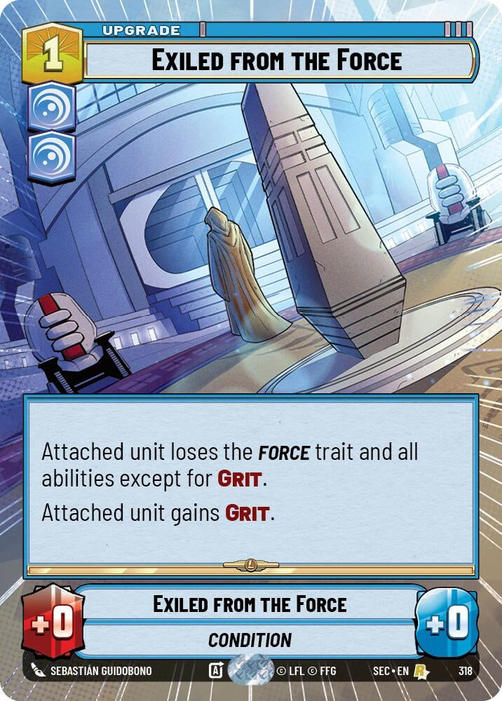 Image for Exiled from the Force (Hyperspace) (318) [Secrets of Power] - Star Wars: Unlimited