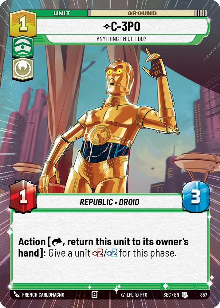 Image for C-3PO - Anything I Might Do? (Hyperspace) (357) [Secrets of Power] - Star Wars: Unlimited
