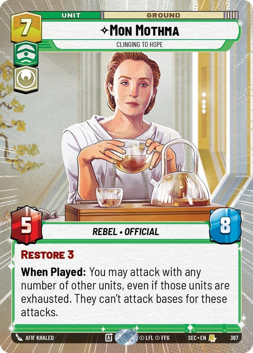 Image for Mon Mothma - Clinging to Hope (Hyperspace) (367) [Secrets of Power] - Star Wars: Unlimited