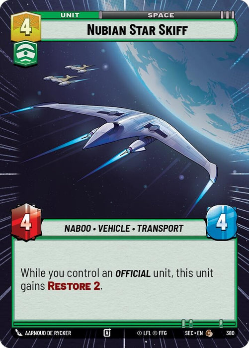 Image for Nubian Star Skiff (Hyperspace) (380) [Secrets of Power] - Star Wars: Unlimited