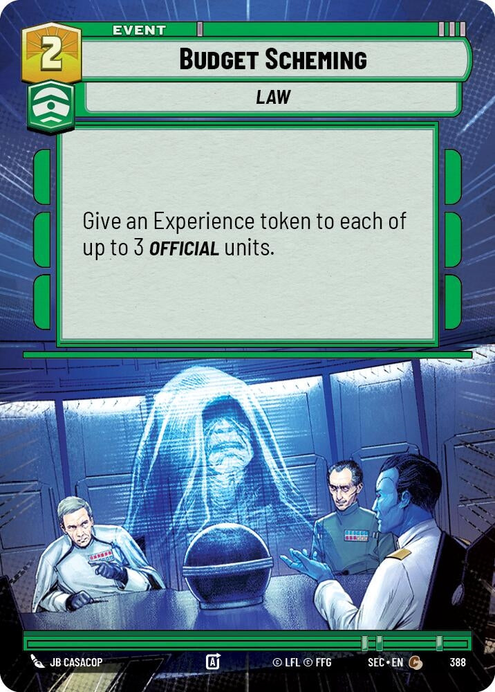 Image for Budget Scheming (Hyperspace) (388) [Secrets of Power] - Star Wars: Unlimited