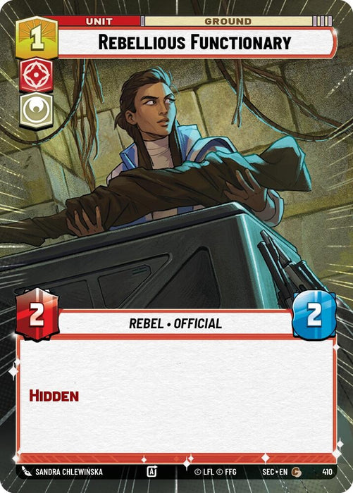 Image for Rebellious Functionary (Hyperspace) (410) [Secrets of Power] - Star Wars: Unlimited