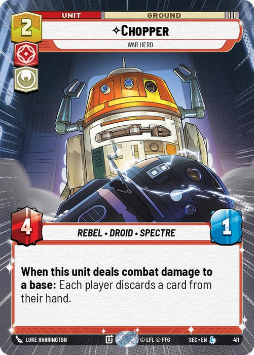 Image for Chopper - War Hero (Hyperspace) (411) [Secrets of Power] - Star Wars: Unlimited
