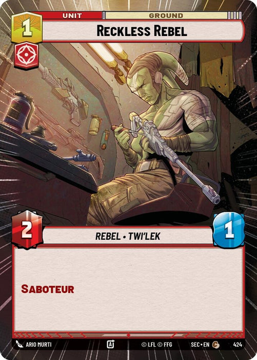 Image for Reckless Rebel (Hyperspace) (424) [Secrets of Power] - Star Wars: Unlimited