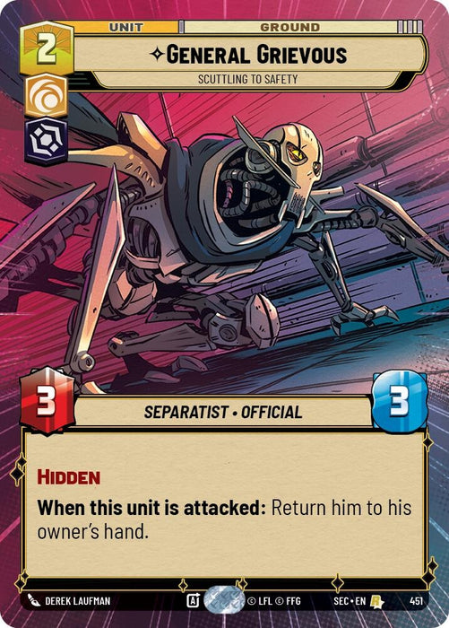 Image for General Grievous - Scuttling to Safety (Hyperspace) (451) [Secrets of Power] - Star Wars: Unlimited