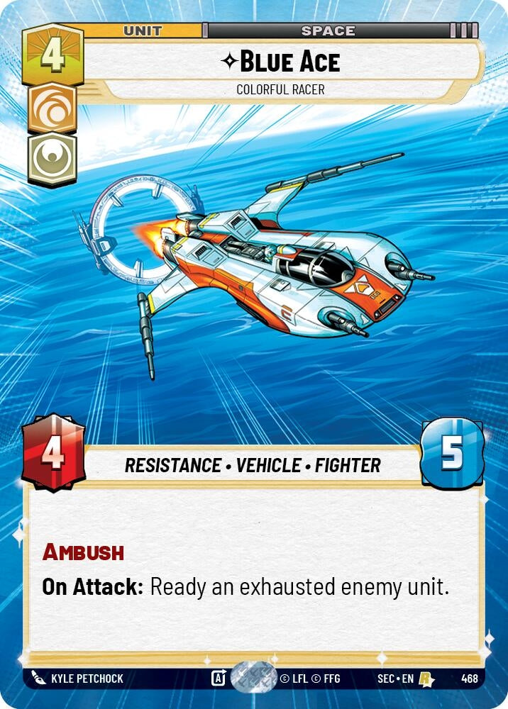 Image for Blue Ace - Colorful Racer (Hyperspace) (468) [Secrets of Power] - Star Wars: Unlimited