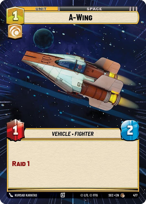Image for A-Wing (Hyperspace) (477) [Secrets of Power] - Star Wars: Unlimited