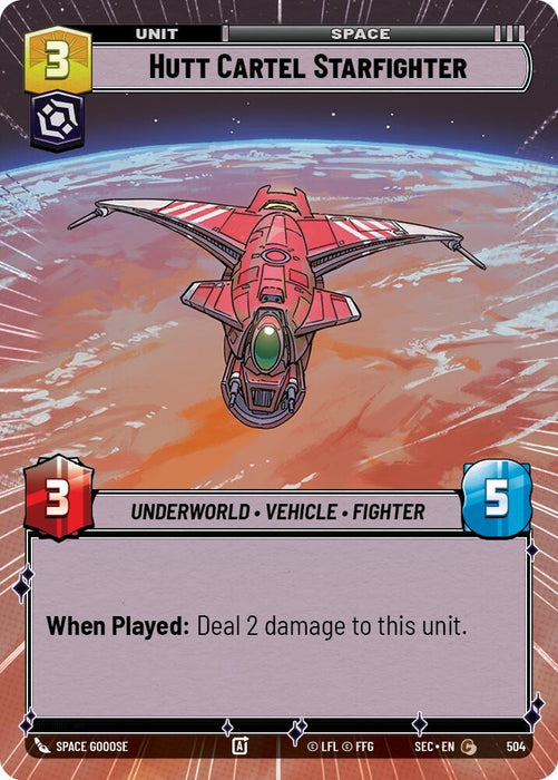 Image for Hutt Cartel Starfighter (Hyperspace) (504) [Secrets of Power] - Star Wars: Unlimited