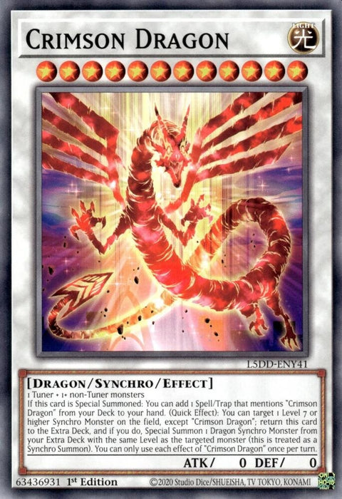 Image for Crimson Dragon (L5DD-ENY41) [Legendary 5D's Decks] - YuGiOh