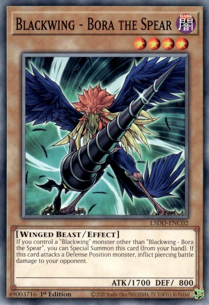 Image for Blackwing - Bora the Spear (L5DD-ENC02) [Legendary 5D's Decks] - YuGiOh