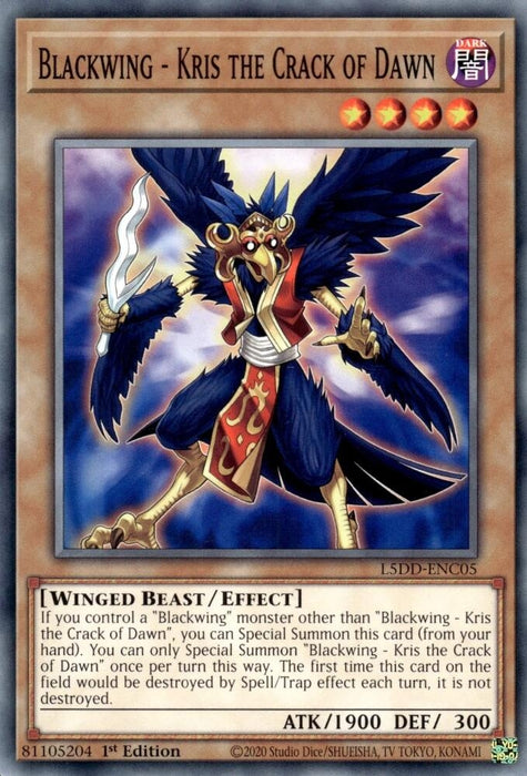 Image for Blackwing - Kris the Crack of Dawn (L5DD-ENC05) [Legendary 5D's Decks] - YuGiOh