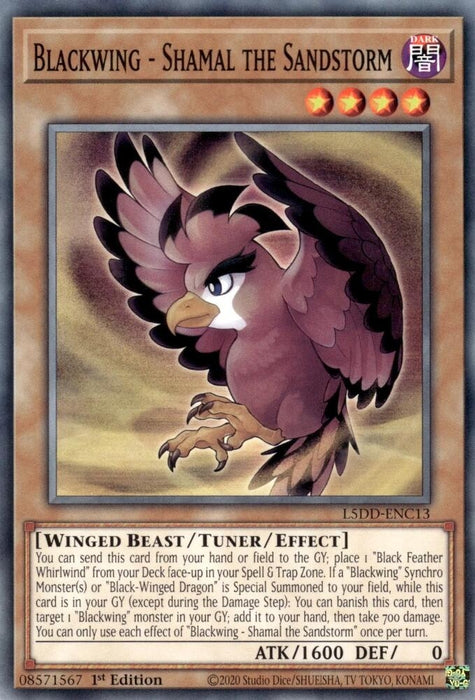Image for Blackwing - Shamal the Sandstorm (L5DD-ENC13) [Legendary 5D's Decks] - YuGiOh