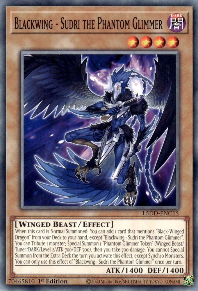 Image for Blackwing - Sudri the Phantom Glimmer (L5DD-ENC15) [Legendary 5D's Decks] - YuGiOh