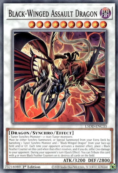 Image for Black-Winged Assault Dragon (L5DD-ENC33) [Legendary 5D's Decks] - YuGiOh