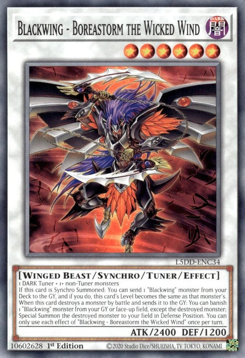 Image for Blackwing - Boreastorm the Wicked Wind (L5DD-ENC34) [Legendary 5D's Decks] - YuGiOh