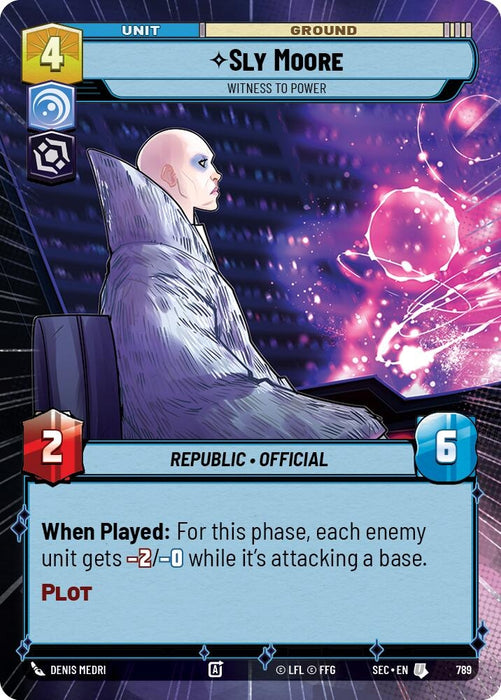 Image for Sly Moore - Witness to Power (Hyperspace Foil) (789) [Secrets of Power] - Star Wars: Unlimited