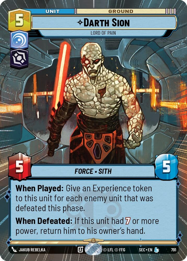 Image for Darth Sion - Lord of Pain (Hyperspace Foil) (791) [Secrets of Power] - Star Wars: Unlimited