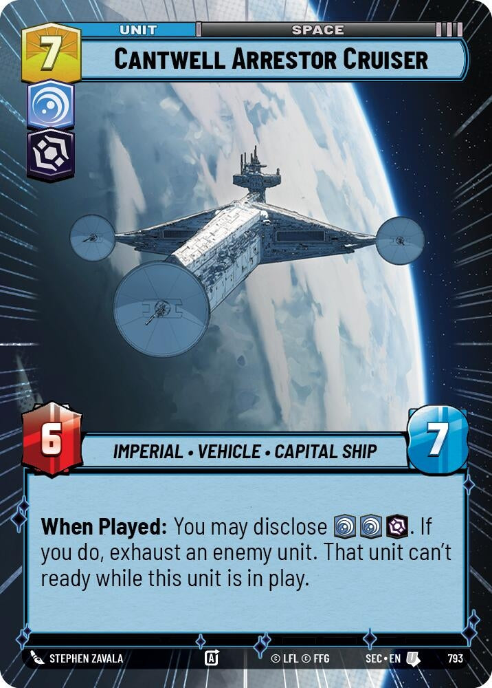 Image for Cantwell Arrestor Cruiser (Hyperspace Foil) (793) [Secrets of Power] - Star Wars: Unlimited