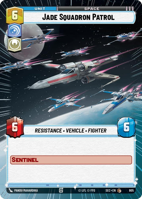 Image for Jade Squadron Patrol (Hyperspace Foil) (805) [Secrets of Power] - Star Wars: Unlimited