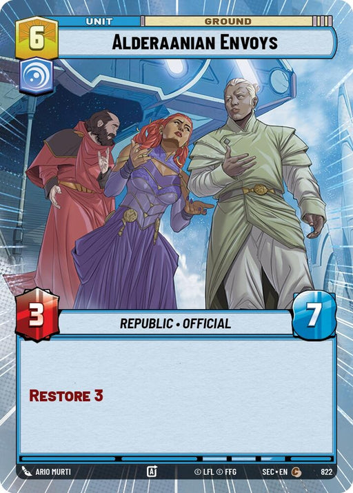 Image for Alderaanian Envoys (Hyperspace Foil) (822) [Secrets of Power] - Star Wars: Unlimited