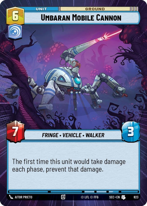 Image for Umbaran Mobile Cannon (Hyperspace Foil) (823) [Secrets of Power] - Star Wars: Unlimited