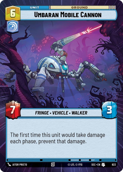 Image for Umbaran Mobile Cannon (Hyperspace Foil) (823) [Secrets of Power] - Star Wars: Unlimited