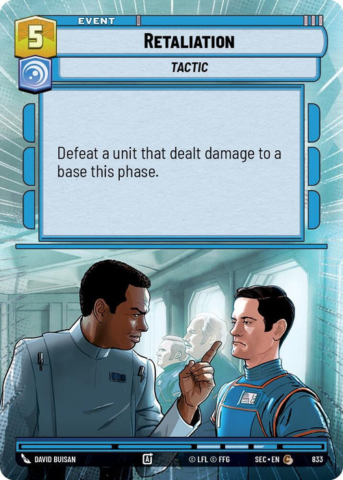 Image for Retaliation (Hyperspace Foil) (833) [Secrets of Power] - Star Wars: Unlimited