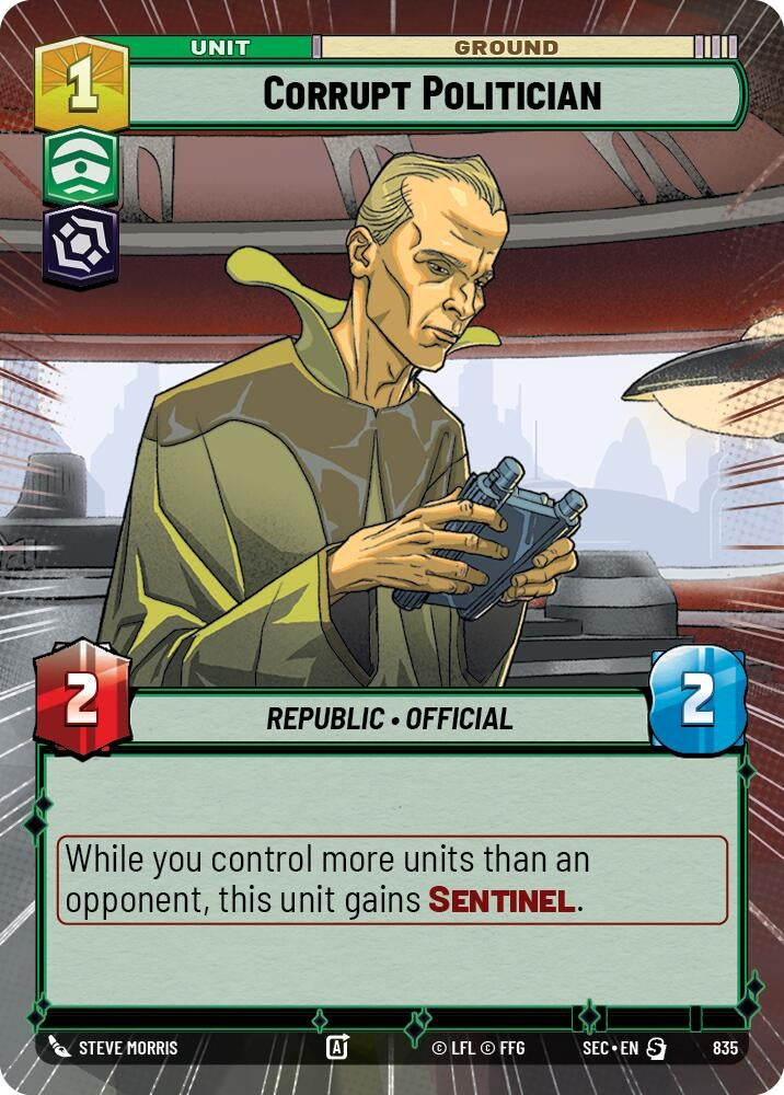 Image for Corrupt Politician (Hyperspace Foil) (835) [Secrets of Power] - Star Wars: Unlimited