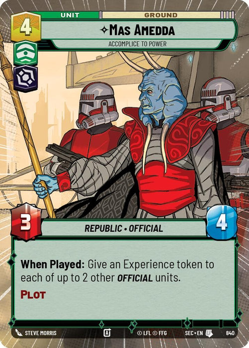 Image for Mas Amedda - Accomplice to Power (Hyperspace Foil) (840) [Secrets of Power] - Star Wars: Unlimited