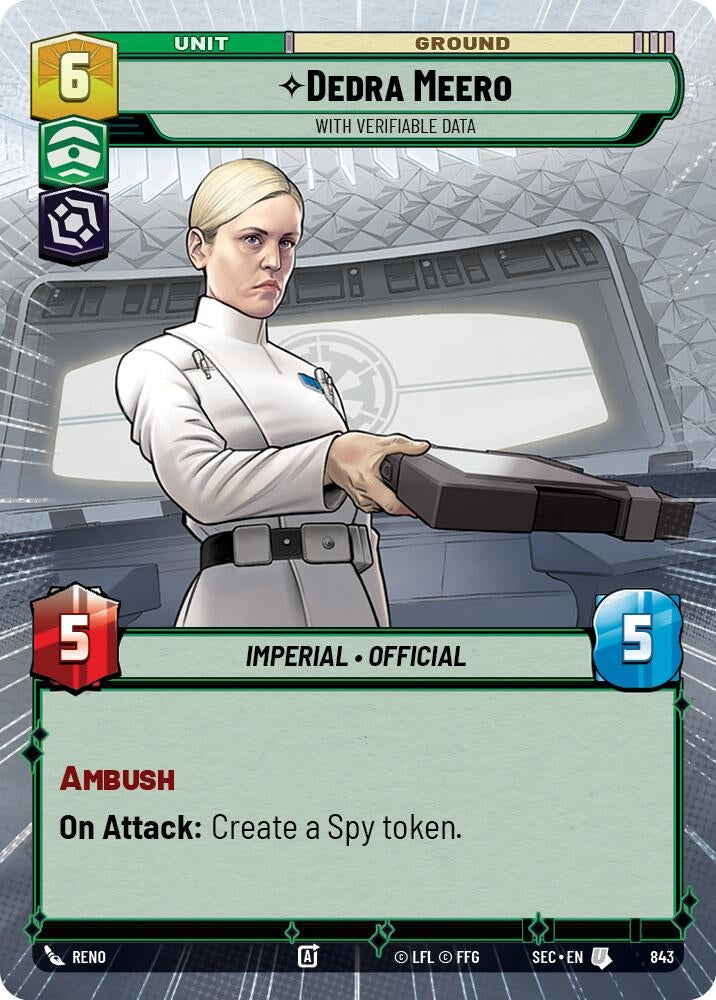Image for Dedra Meero - With Verifiable Data (Hyperspace Foil) (843) [Secrets of Power] - Star Wars: Unlimited