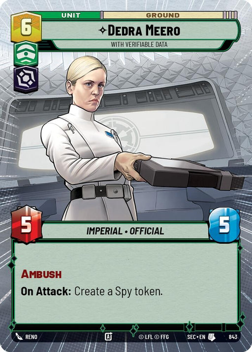 Image for Dedra Meero - With Verifiable Data (Hyperspace Foil) (843) [Secrets of Power] - Star Wars: Unlimited
