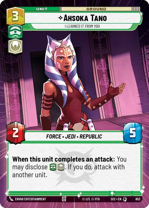 Image for Ahsoka Tano - I Learned It from You (Hyperspace Foil) (852) [Secrets of Power] - Star Wars: Unlimited