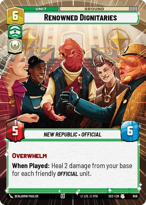 Image for Renowned Dignitaries (Hyperspace Foil) (858) [Secrets of Power] - Star Wars: Unlimited