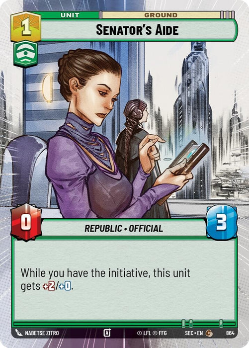 Image for Senator's Aide (Hyperspace Foil) (864) [Secrets of Power] - Star Wars: Unlimited