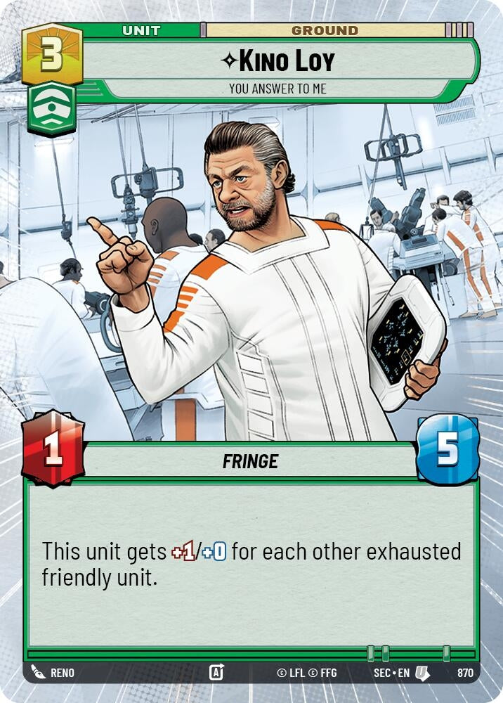Image for Kino Loy - You Answer to Me (Hyperspace Foil) (870) [Secrets of Power] - Star Wars: Unlimited
