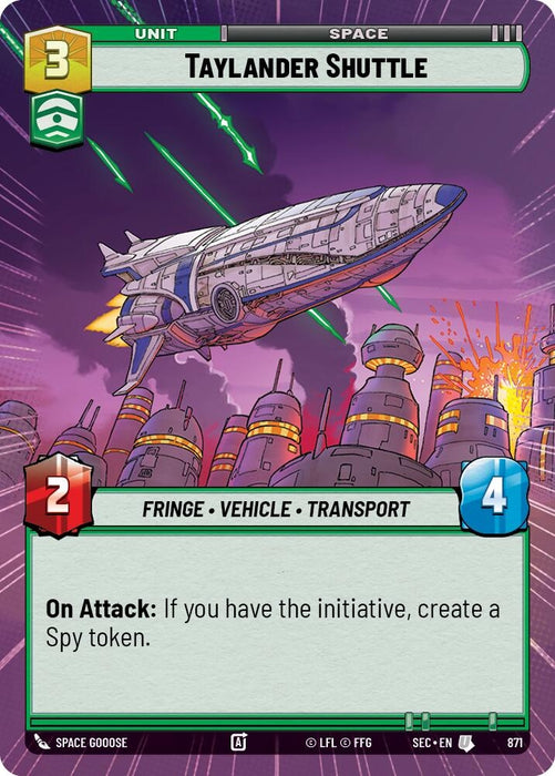 Image for Taylander Shuttle (Hyperspace Foil) (871) [Secrets of Power] - Star Wars: Unlimited