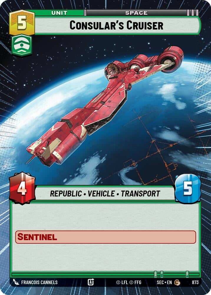 Image for Consular's Cruiser (Hyperspace Foil) (873) [Secrets of Power] - Star Wars: Unlimited