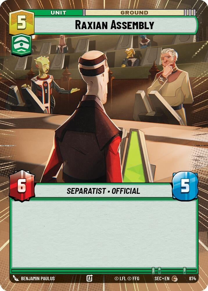Image for Raxian Assembly (Hyperspace Foil) (874) [Secrets of Power] - Star Wars: Unlimited
